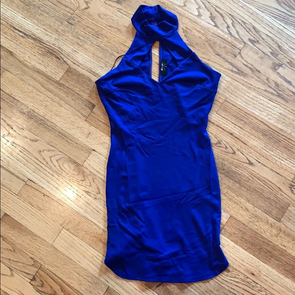 Blue halter dress